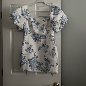 Sachin&babi floral dress white with blue flowers